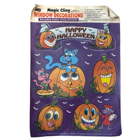 Vintage Mello Smello 80’s  90’s Halloween Window Clings Made in USA - Picture 1 of 4